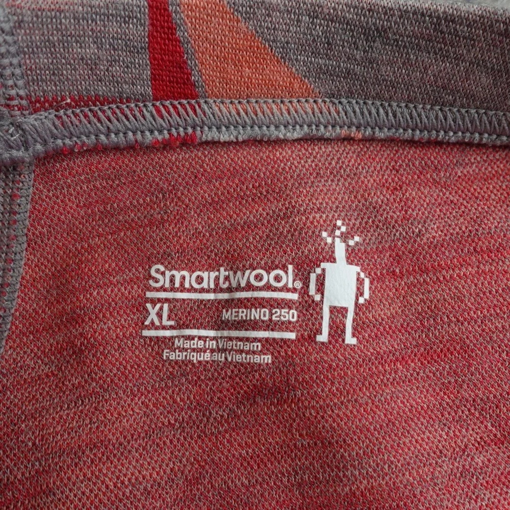 Smartwool Kids Thermal Merino 250 Base‎ Layer Leggings XL Gray Red Pinwheel